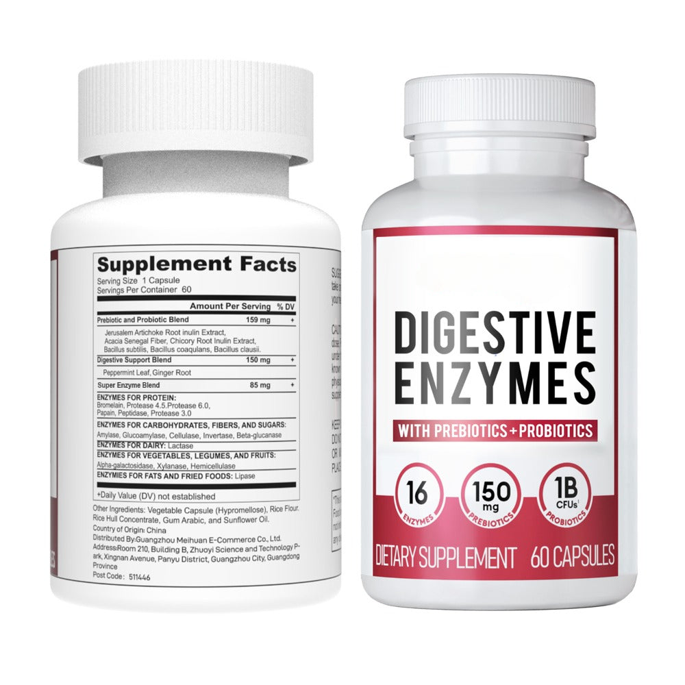 STRELLO STORE™ - DIGESTIVE ENZYMES 60CT + 60B PROBIOTIC 30CT