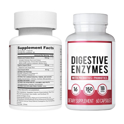 STRELLO STORE™  - DIGESTIVE ENZYMES 60CT + 60B PROBIOTIC 30CT